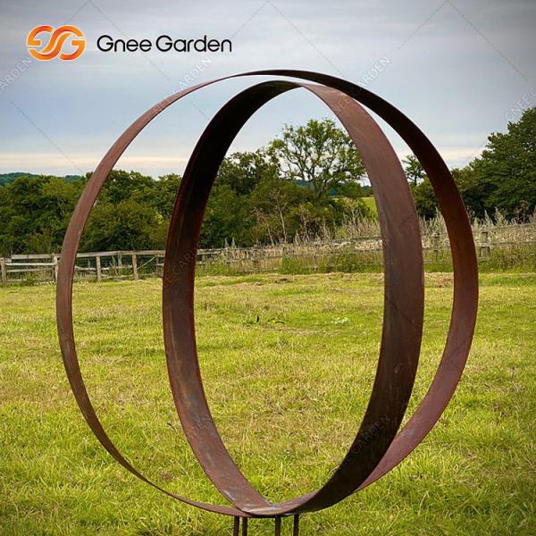 SGS Certified Rust Corten Steel Rusty Metal Ring Sculpture Outdoor Landscapes