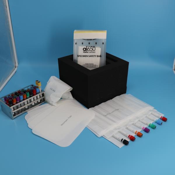 Impresión personalizada de muestras de riesgo biológico transporte de 4 bolsas absorbentes con ranuras