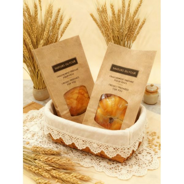 Customized Window SOS Kraft Bakery Bag Bread Bag Food Bag With Clear Window Use For Baked Food Tough And Good Tear Resistance