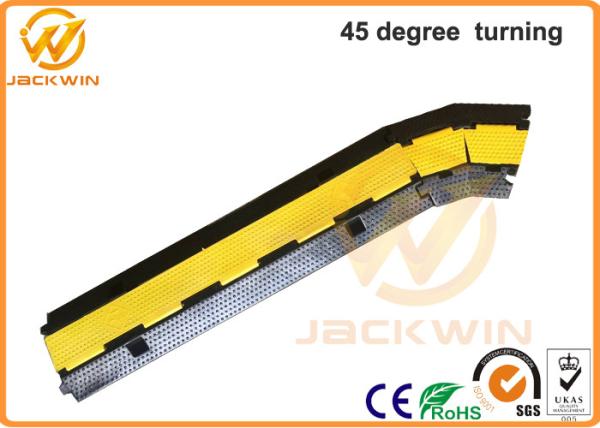 300 * 250 * 50mm 45 Degree 2 Channel Rubber Cable Corner Protector Yellow