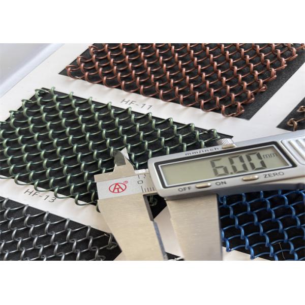 Diamond Hole Architectural Metal Coil Curtain 5mm 6mm Wire Diameter