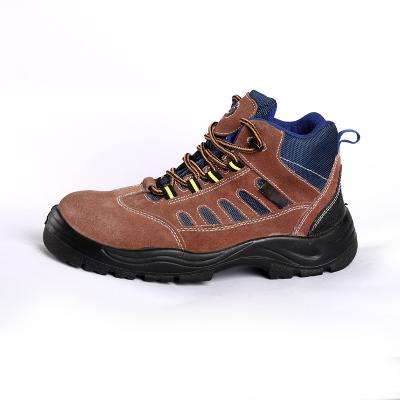 Cow Leather Anti Puncture Steel Sole PU Injection Molded Sole Mens Leather Work Boots