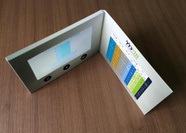 Convenient Folded Recordable Video Greeting Card Promotional Video Brochure