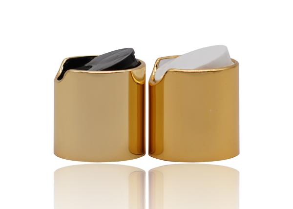 Tampão preto ou branco 24mm do tampão brilhante de alumínio cosmético da parte superior do disco do ouro dos PP do disco