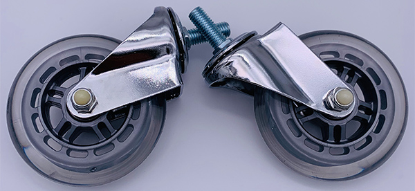 4 дюйма Chrome покрыл прозрачное колесо рицинуса PU для кресло-коляскы