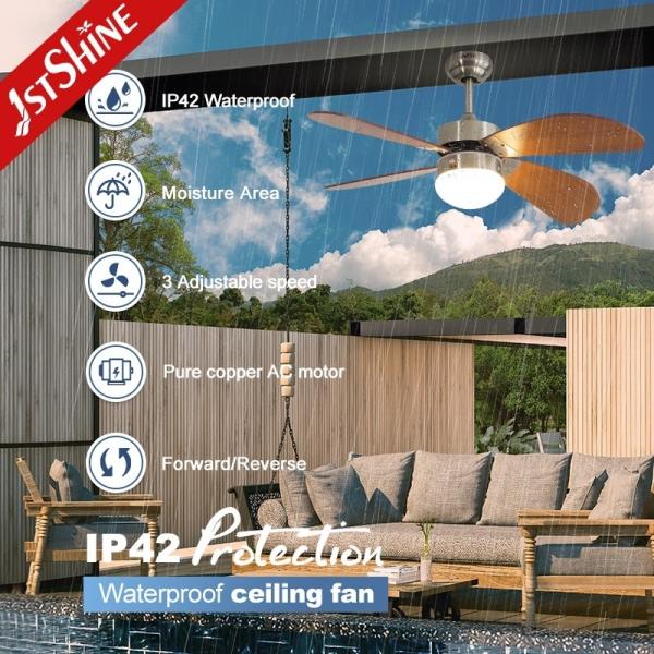 110-240V/50Hz-60Hz Voltagem de entrada LED Ventilador de teto exterior com 3 velocidades e classificação IP42