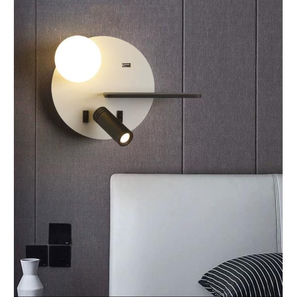 Bedside reading wall lamp acrylic ball USB wireless charger bedroom bed board light living Bedhead wall light for hotel