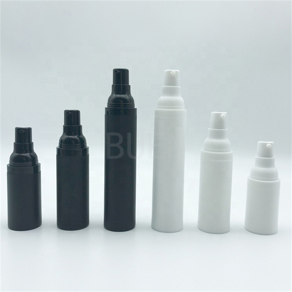 Черный акриловый безвоздушный косметический штейн бутылки 30ml заморозил ABS САН с насосом