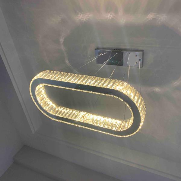 Gold kitchen chandelier for living room modern oval crystal chandelier(WH-CY-183)