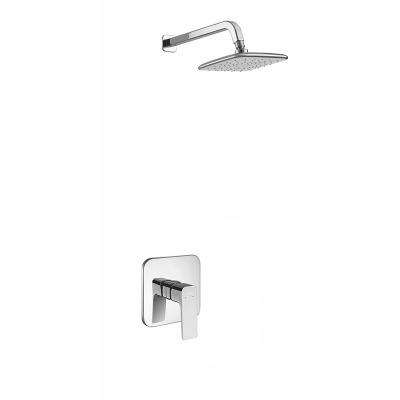 O chuveiro incorporado quadrado moderno do chuveiro da cabeça de Chrome ajustou precipitação fixada na parede Headshower do banho