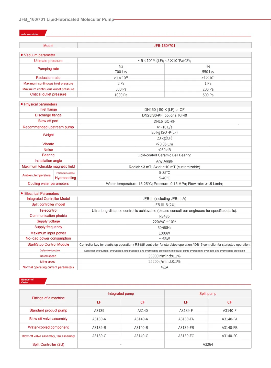 Jfb Series Lipid Lubricated Integrated Molecular Pump