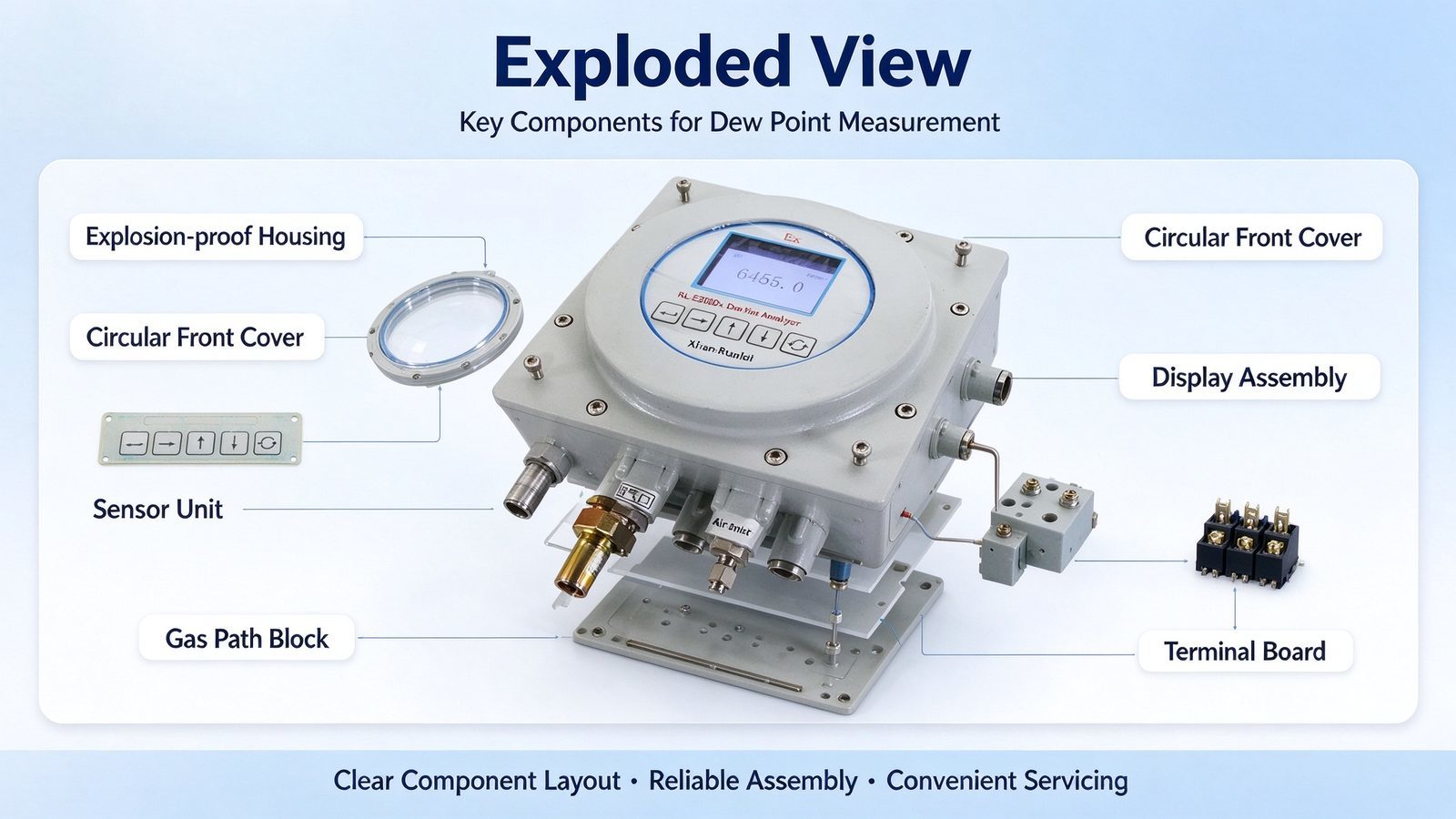 Portable Explosion Proof Gas Analyzer Dew Point Meter Micro Water Analyzer For Chemical Industry