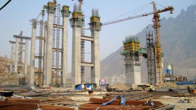 Auto Pull-push prop / Truss type Climbing Formwork used in pouring concrete of piers etc
