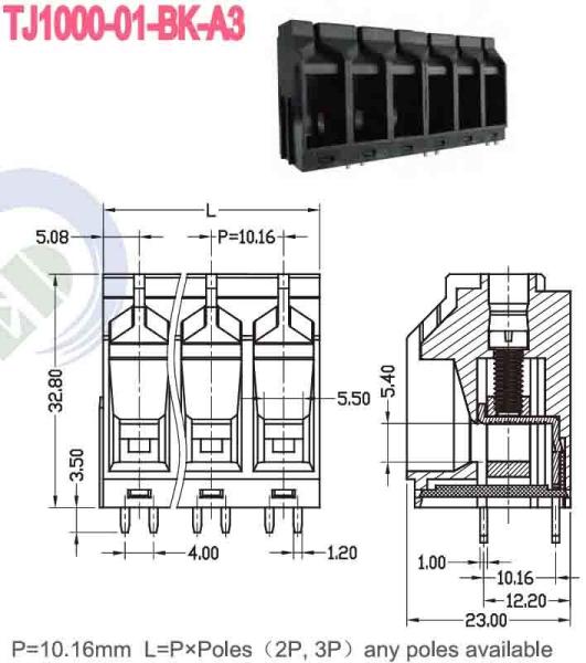 5.08mmピッチPCBターミナルブロック 重量および高温アプリケーション