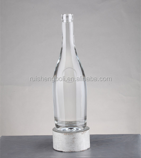 Screen Printing Glass Cap Sealing Type Vodka Bottles for Spirits from OEM