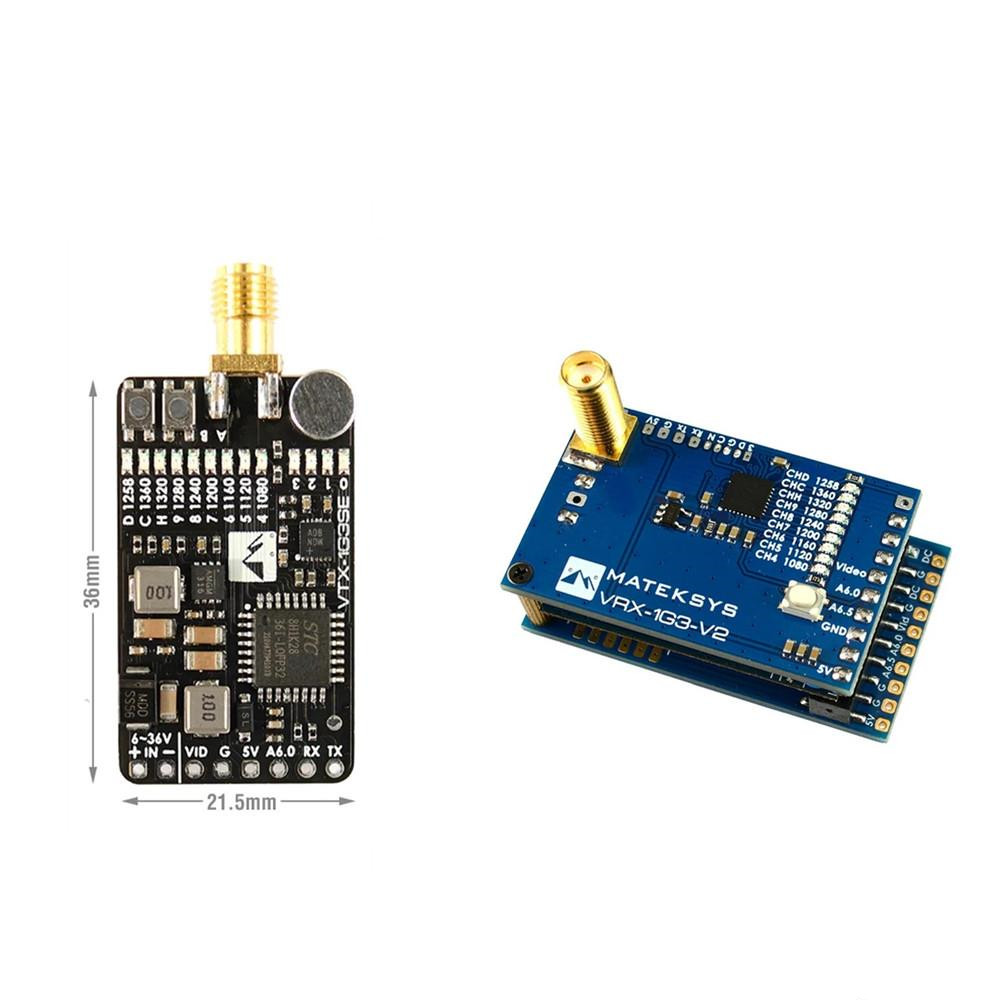 Matek Systems Vtx-1g3se-9 1.2ghz 1.3 9ch Fpv Video Transmitter with Vrx-1g3-V2 9 Wid Band Receiver