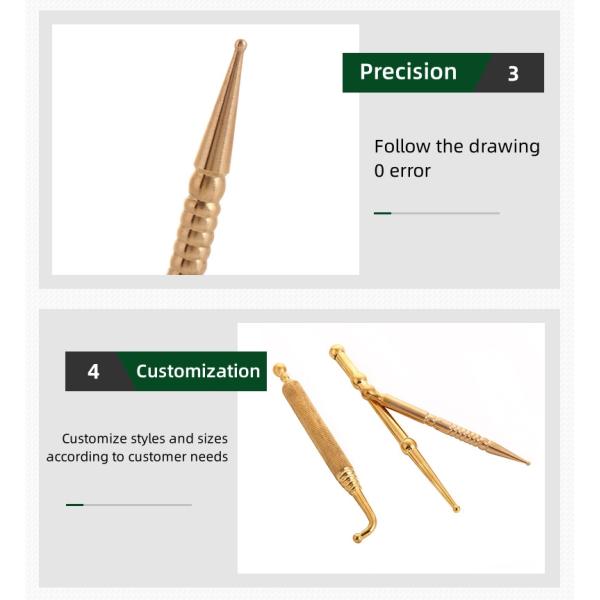 Full-body Massage Area Elbow Brass Copper Manual Acupressure Reflexology Pen for Gold Plated Tissue Massage Stick