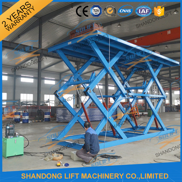 In Ground 3 ton Basement  Hydraulic Car Scissor Lift for Home Garage