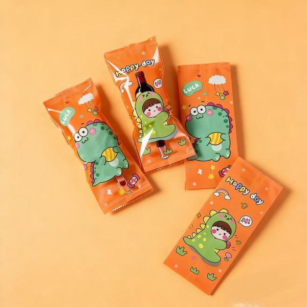 Low MOQ Middle Gusset Packaging Stocked Plastic OPP Bag Food Grade Packaging for Chocolate Bar Lolly Popsicle Ice Cream Pizza