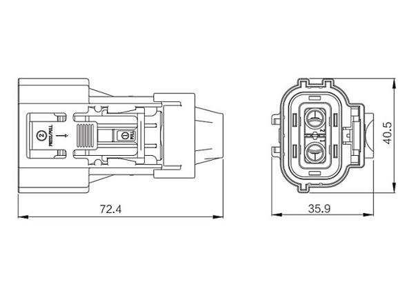 Insulation Resistant EV Battery Connector , AC3000V 2 Pin Male Female Plug Receptacle for PDU