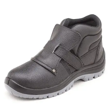 Durable Welding Safety Boots Brown Midsole Safety Shoes For Welder