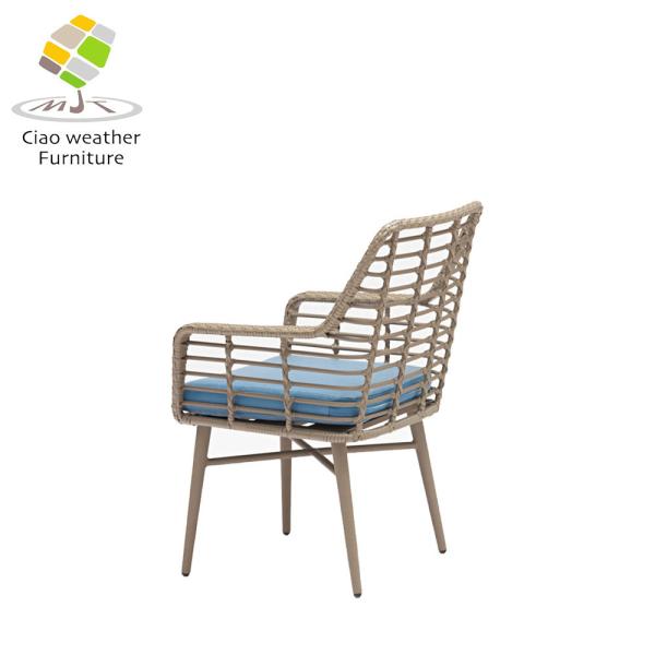 Chaise en rotin de jardin enroulée en poudre pour meubles extérieurs étanches à l'eau et au soleil