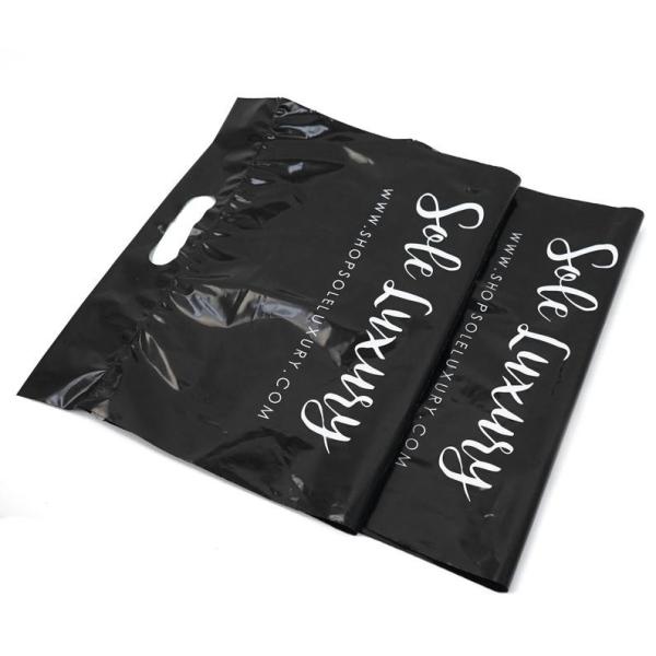 13x17 Black poly mailers with die-cut handle,plastic handle carry bags, handle plastic bags,mailing bag with handle