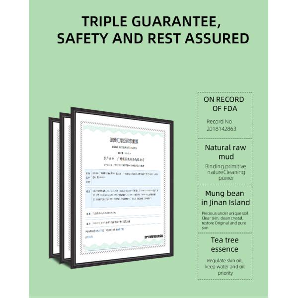 Cleansing Anti Acne Facial Clay Mask Face Mung Bean Purifying Green Mask