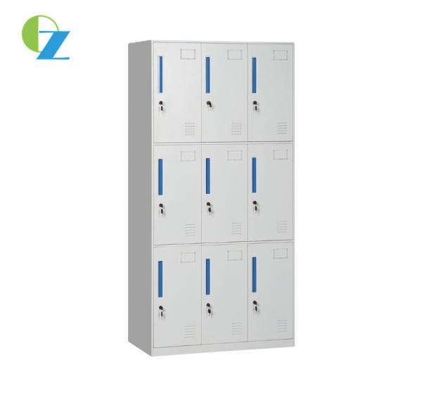 Cold Rolling Steel Office Lockers Horizontal White Closet Wardrobe