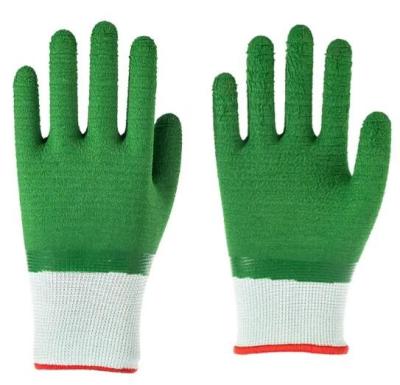 Polyester Wave Grip en latex Gants de protection du travail Gants de latex résistants à l'usure