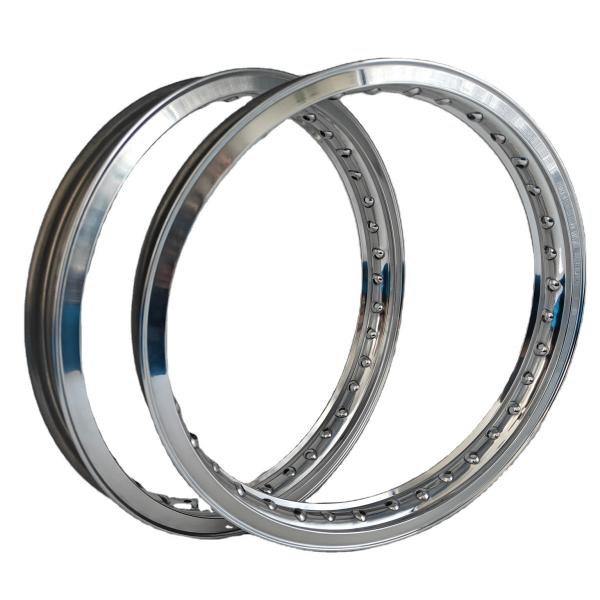 Polished 21 36HOLES 40HOLES Akront Style Valanced Alloy Motorcycle Rims with Sample