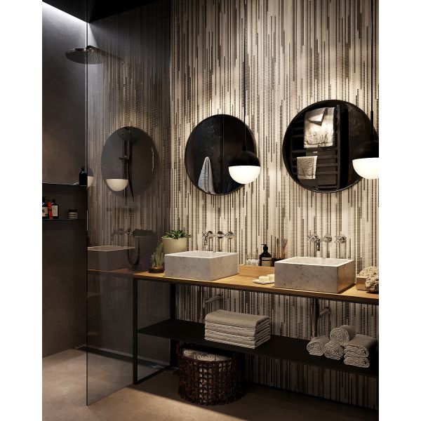 Black And White Mosaic Custom Granite Slab Background Leopard Print For Hotel