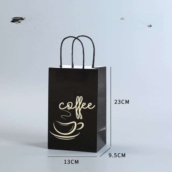 Vibrant CMYK/Pantone Colors Custom Printed Coffee Paper Bags with Durable Cotton Rope Handle