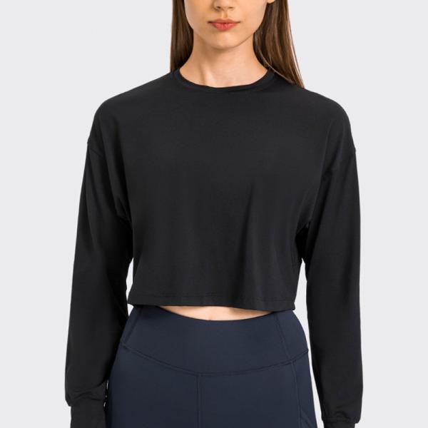 Нейлона фуфаек рукава женщин жаккарда йога длинного свободная покрывает быстро сухой