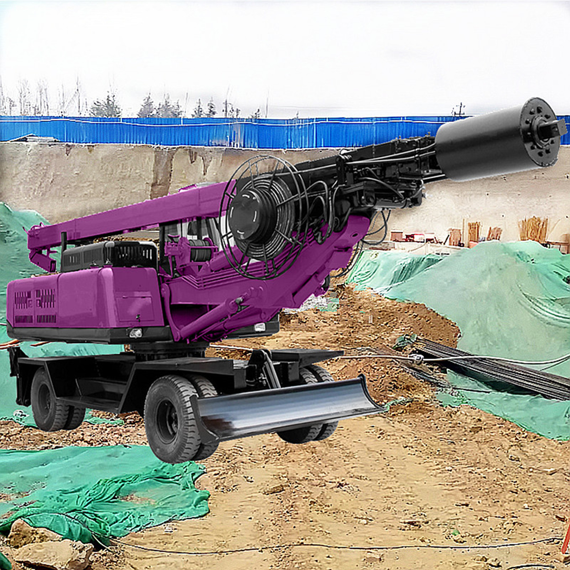 Impact Rotary Drill Rig Infrastructure Projects Construction Machine Mobile Drilling Rig
