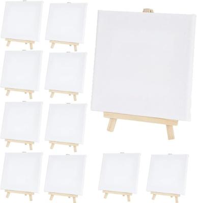 Small Canvas Painting Set For Beginners , Art Stretched Canvases Panels Pack With Easel