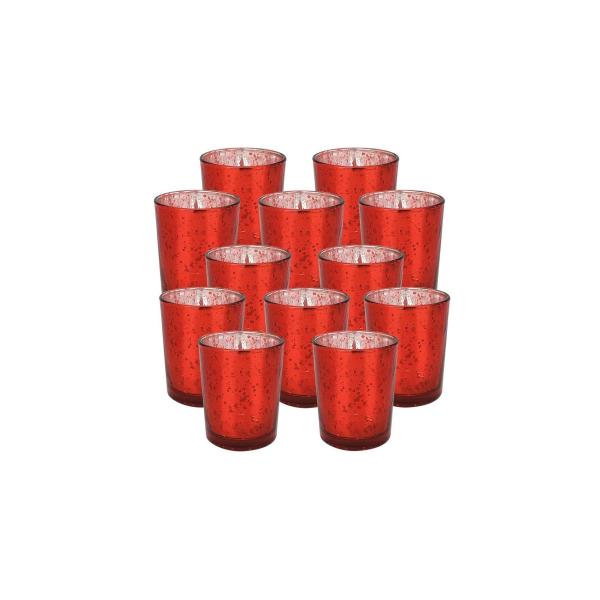 Christmas Tea Light Mercury Glass Votive Candle Holders 82ml Customized Color