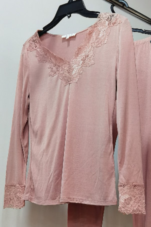 Smooth  Knitted Blend  Pajama Sets Silk Cotton Underwear 70% Silk 30% Cotton