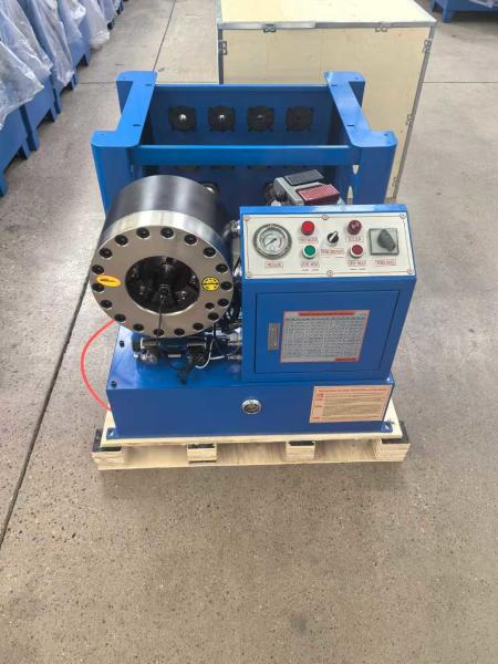 High Pressure Hydraulic Hose Crimping Machine 38mm Quick Opening P38 1.5 Inch From 6-38mm With 8 Dies Blue Color