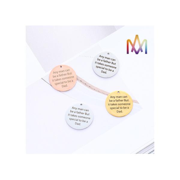 круг 25mm сформировал привесные выгравированные шармы браслета SS304