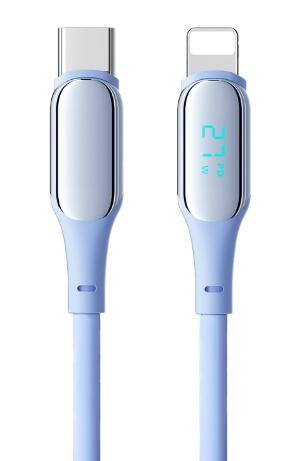 27W Fast Charging USB C to Lightning Cable with Digital Display 1m/2m CC60W/CL27W 3A