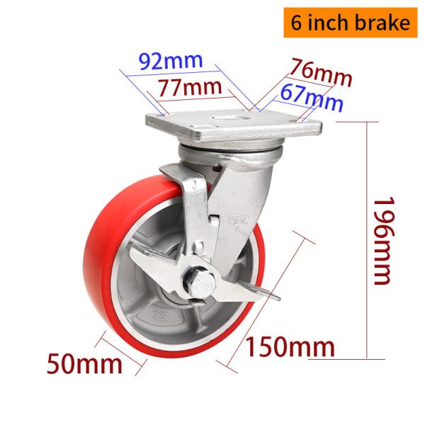 6 Inch Swivel Caster Wheels Heavy Duty 150mm Swivel Castors