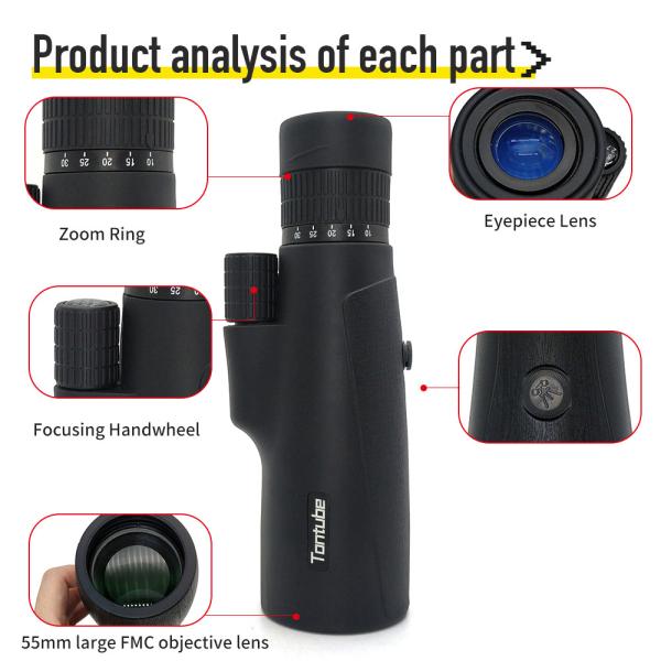 10-30X55 Zoom Telescope Cell Phone Monocular Mobile For Bird Watching