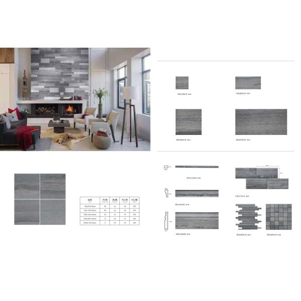 Wood Blue Marble Kitchen Floor Tiles , Interior Real Stone Floor Tiles