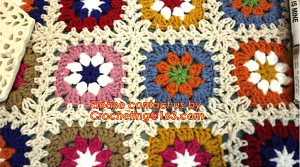 Nordic Hand-woven crochet hook Daisy striped blanket, Cashmere knitted blanket, sofa blank