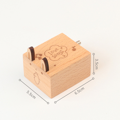 Christmas Holiday Wooden Jewelry Music Box with Silk-Screen Printing and Burned Design