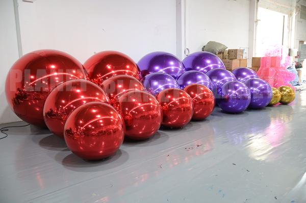 Wholesale Shiny Giant Durable PVC Purple Gold Silver Red Christmas Inflatable Disco Mirror Ball
