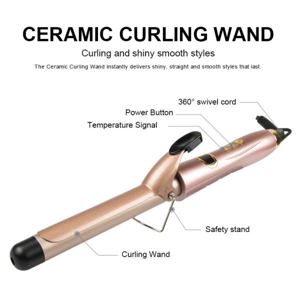 инструмент волос 240V 60Hz горячий утюг 1 дюйма завивая с бочонком керамического покрытия