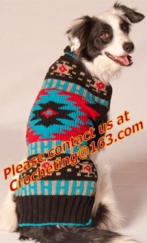 Dog snowflake pattern jacquard sweater, sweaters, crochet Pet Sweater, knit dog sweaters