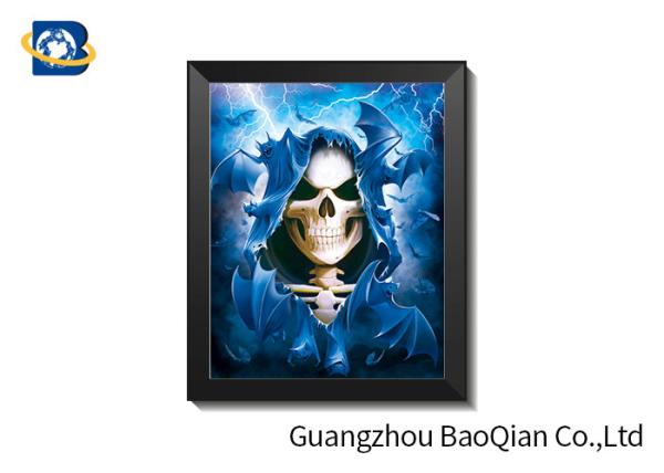 Lenticular 3d Stereograph Printing With Scary Skull , 3d Home Decor Wallpaper